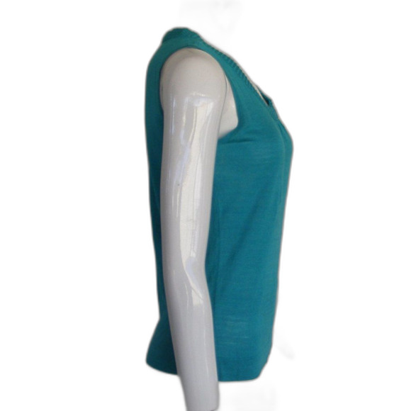 new CHICO'S Tank Top, 0/S, Knit, Cyan Trisha, Modest cut - Picture 6 of 11